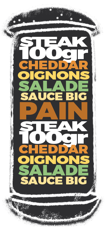 Big Grrreat - Burger avec deux steaks de 100g, cheddar, oignons, salade et sauce Big. Commandez maintenant !